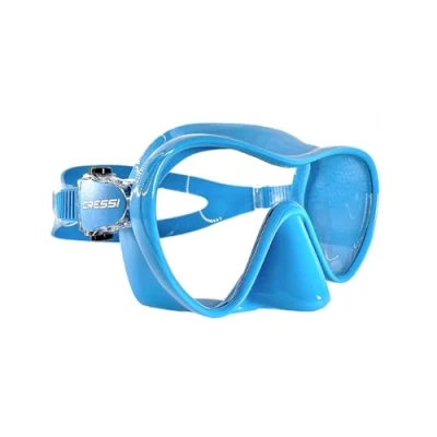 Image of CRESSI F1 Mask Aquamarine Frameless for Diving and Snorkeling, Aquamarine, One Size, Unisex