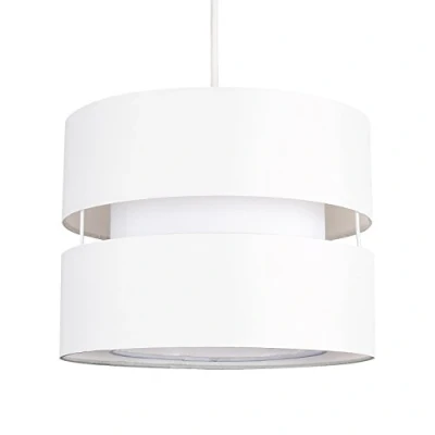 Image of MiniSun Modern 2 Tier Cylinder Ceiling Pendant Light Shade in a Cream Finish