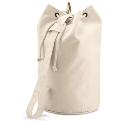 Image of Quadra Unisex Canvas Duffle Cotton One Size Sports Gym Strong Shoulder Strap Bag Natural