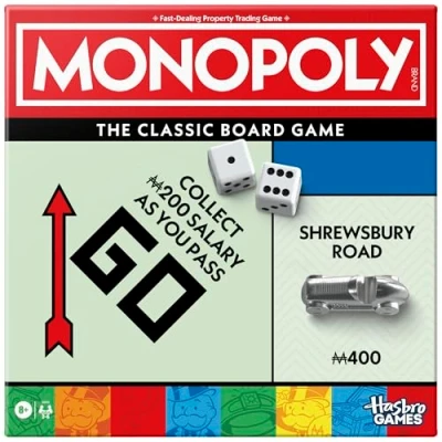 Image of Monopoly Board Game with Storage Tray and Larger Tokens English Version