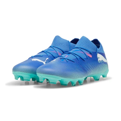 Image of Puma Future 7 Match FG/AG Moulded stud football boots, Men&#039;s, Size: 8, Bluemazing/white/electric peppermint Textile/synthetics