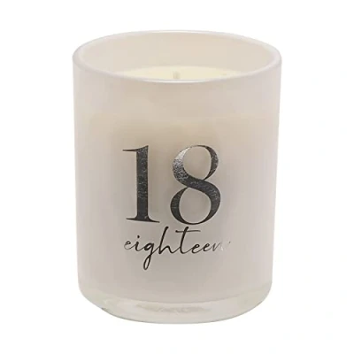 Image of 18th Birthday Champagne Scented Glass Candle with Silver Detail 18