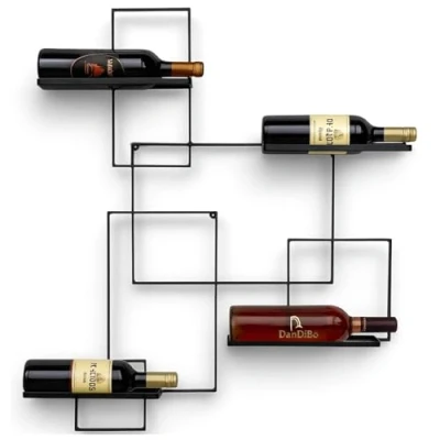 Image of DanDiBo Wine rack Black Line Bottle stand metal 90 cm holder Shelf