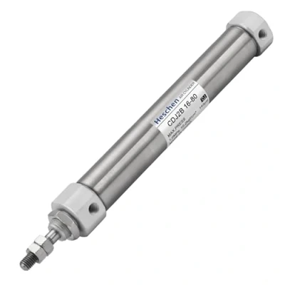 Image of Heschen Stainless Steel Slim Air Pneumatic Cylinder, CDJ2B 16 80, M5 Port, 16mm Bore, 80mm Stroke, Double Acting Single Rod