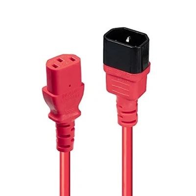 Image of Lindy 2m IEC C14 to C13 Extension Power Cable, Red