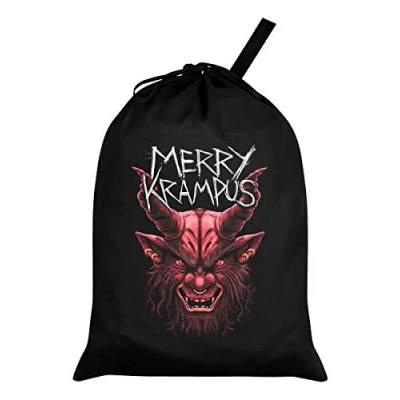 Image of Grindstore Merry Krampus Santa Sack Black 46 x 60cm