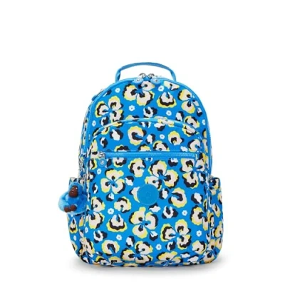 Image of Kipling Seoul Backpacks, 35X20.5X44, Leopard Floral (Blue)