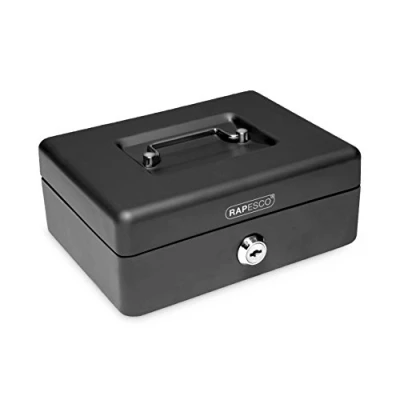 Image of Rapesco SB0008B1 8&quot; Cash Box, Black