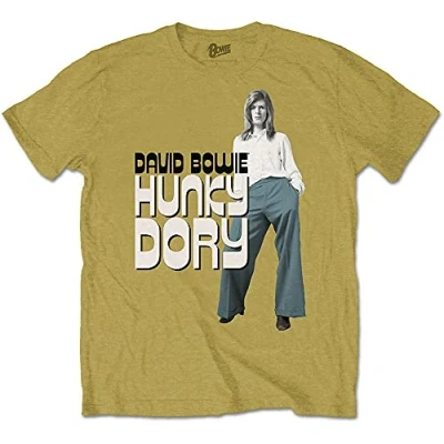 Image of David Bowie T Shirt Hunky Dory Stance Logo Official Mens Mustard Yellow M