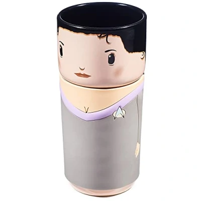 Image of CosCups by Numskull Star Trek Deanna TROI Ceramic Mug Gift with Rubber Sleeve 400ml Official Merchandise