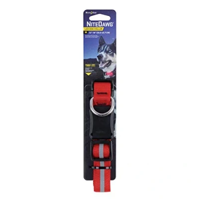 Image of Nite Ize Unisex&#039;s Dawg Led Dog Collar, Red, Medium