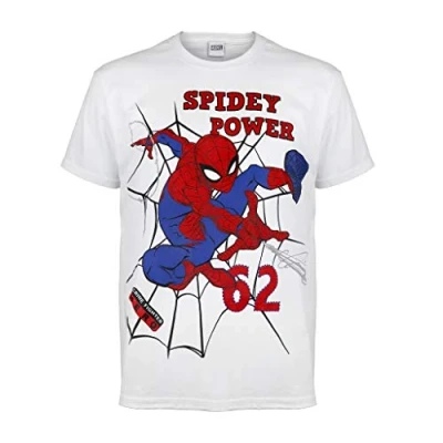 Image of Marvel Comics Spiderman Spidey Power T Shirt, Kids, 2 13 Years, White, Official Merchandise