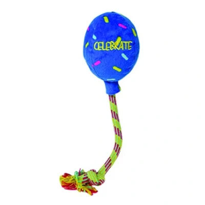 Image of KONG Occasions Birthday Balloon Dog Toy Blue, Large