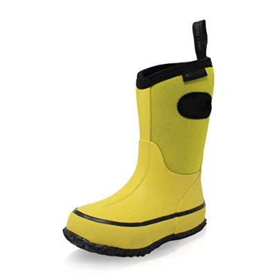 Image of Dirt Boot Boys Girls Thermal Winter Wellington Neoprene Muck Field Wellies Kids Rain Snow Bootie Boots (8 UK Child, Yellow, numeric_8)
