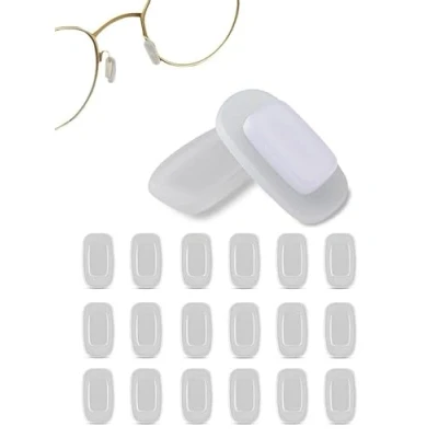 Image of Premium Grade Soft Silicone Nose Pads Rectangle Shaped Slide Push in 11mm 3 Pairs, 5 Pairs or 10 Size 10.4mm x 6mm for Sunglasses Eyeglasses by Sports World Vision