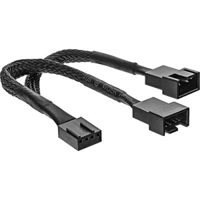 Image of InLine 33328Y Internal 4 pin PWM 2 x Black power cable cables (Male/Female, PWM, Straight, Black)