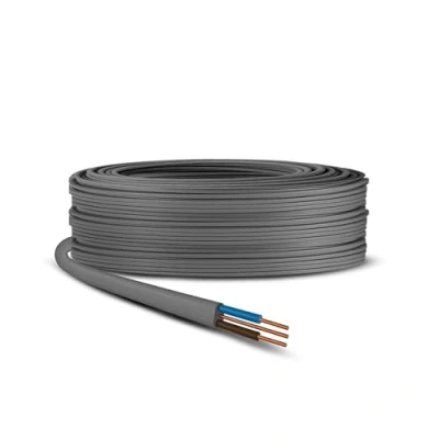 Image of Primes DIY Electric Socket Wire Cable 1mm Twin and Earth Flat Grey PVC Lighting 6242Y electrical BASEC Approved (25 Metre)