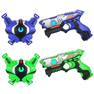 Image of TINOTEEN Laser Tag Guns with Vests Infrared Guns, Set of 2 Group Toy
