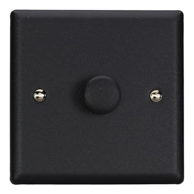 Image of Varilight Urban Matt Black V Pro 1 Gang or 2 Way x 400W Push on/Push Off LED Dimmer