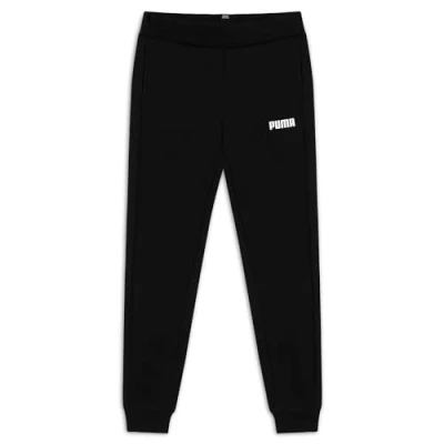 Image of Puma Childrens Unisex Kids Essentials Full Length Youth Sweatpants Jogging Bottoms Black Cotton Size 7 8Y