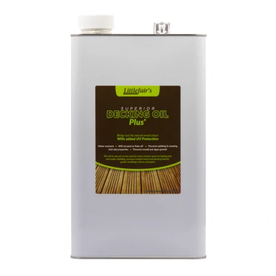 Image of Littlefair’s Decking Oil 5ltr Deck for Ultimate Protection &amp; Weatherproofing Added UV Non Toxic Finish Clear Protector with All in One Treatment Exterior Wood