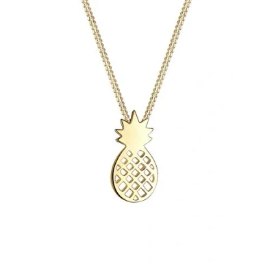 Image of Elli Women&#039;s 925 Sterling Silver Gold Plated Heart Necklace of Length 45 cm