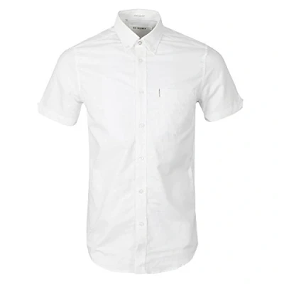 Image of Ben Sherman Men&#039;s 2 Finger Button Down, Classic Oxford Casual Shirt, Bright White, Medium