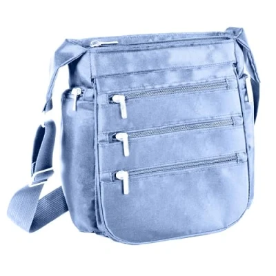 Image of Easylife RFID Blocking Travel Pouch Handbag (Baby Blue). Wallet Organiser with 3 Pockets. Document (H25 x W23 D9cm). Fully Guaranteed