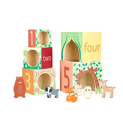 Image of Orange Tree Toys Woodland Animal Wooden Stacking Cubes