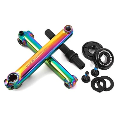 Image of KHE MVP BMX Crank Set 8T US BB CrMo 19 mm Axle 170 Arms Oil Slick Jet Fuel
