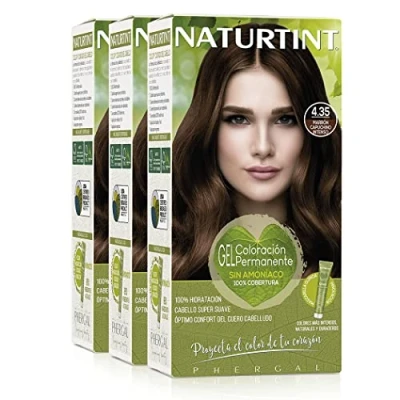 Image of Naturtint Hair colour without ammonia, with a high percentage of natural ingredients, 170 ml (x3) (4.35 deep cappuccino brown)