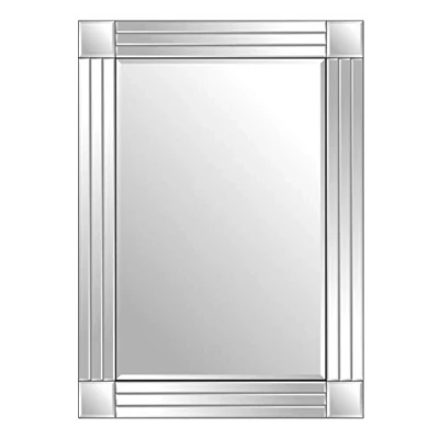 Image of Modern Design Silver Bevelled Edge Venetian Wall Mirror 2ft4 x 3ft4 (70cm 100cm)