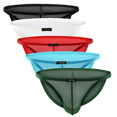 Image of Billtop Men&#039;s Sexy Transparent Low Rise See Through Briefs, 5 Pack Assorted, S