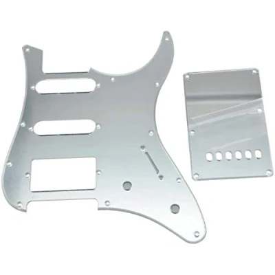 Image of Dopro Guitar HSS Pickguard and Tremolo Trem Cover Back Plate fits Yamaha PACIFICA Silver Mirror
