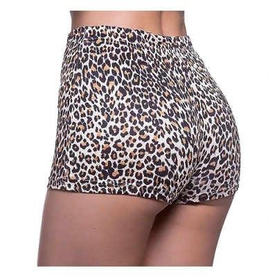 Image of Wicked Costumes Adult Ladies 80&#039;s Leopard Print Hot Pants (XS/S UK 6 10)