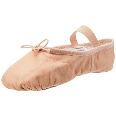 Image of Bloch Women&#039;s Dansoft Full Sole Leather Ballet Slipper/Shoe Dance, Pink, 6.5 (8.5 9 US) X Wide