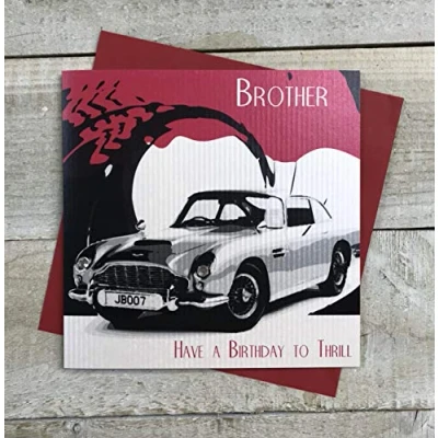 Image of WHITE COTTON CARDS Brother Thrill Handmade Birthday Card, SBS42