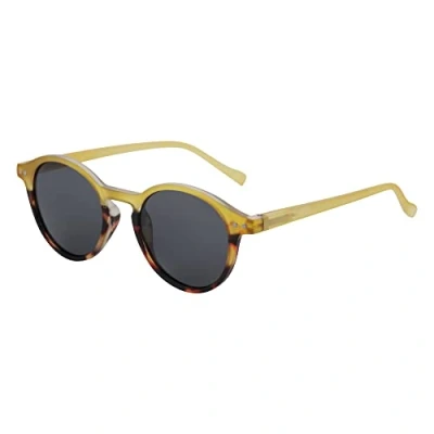 Image of ZENOTTIC Polarized Round Sunglasses, Stylish Sunglasses for Men and Women Retro Classic, Multi Style Selection, Crystal Yellow Demi/Grey, M
