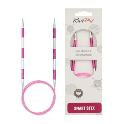 Image of KnitPro SmartStix circular needle 100cm 5.00mm 3pcs, Pink