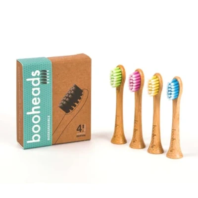 Image of booheads Bamboo Electric Toothbrush Heads Biodegradable Eco Friendly Sustainable Recyclable Sonicare Compatible Replacement Polish Clean
