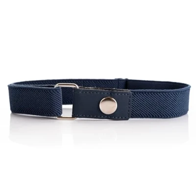 Image of Olata Children’s Stretch Elasticated Adjustable Belt with Snap Fastening, 1 6 years. Dark Blue