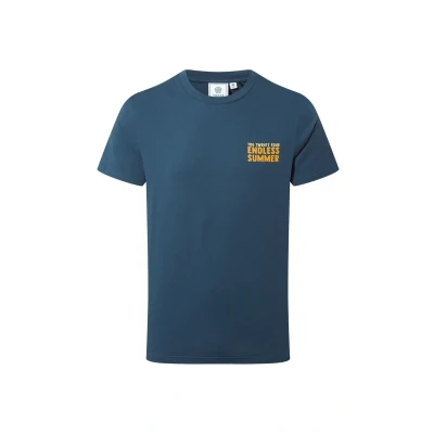 Image of TOG24 Lalo Men&#039;s Summer T Shirt, Supersoft Cotton, Crew Neck, Graphic Print Tee Inky Blue