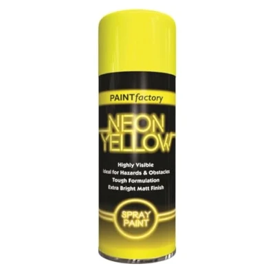 Image of All Purpose NEON Yellow 400ML Professional Satin Finish Spray Wood Color Paint ( packaging may vary )