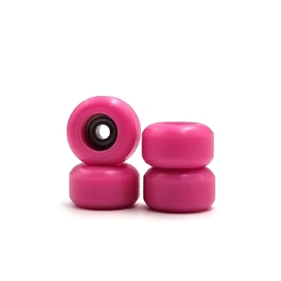 Image of SPITBOARDS Fingerboard bearing wheels, CNC polyurethane, set of 4 finger skate wheels (pink)