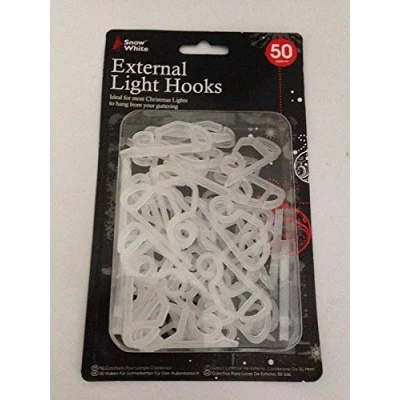 Image of Snow White 50 x Gutter Hanging Hooks/Clips for Outdoor Christmas Xmas String Lights