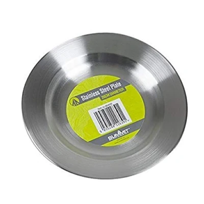 Image of Widdle Gifts Ltd Stainless Steel Plate/Bowl 20cm Summit Camping/Outdoor Eating/Drinking Gear 6391