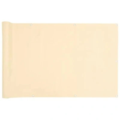 Image of vidaXL Garden Privacy Screen/Balcony Sun Shade Cream PVC 800x120 cm Weather &amp; UV Resistant Easy to Install