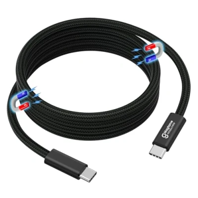 Image of USB 4 Cable 240W, 3.3ft Magnetic C Cable,Support Display 8K@60HZ, 4K@144HZ, 40Gpbs Data Transfer, to for iPhone 15Pro/15ProMax,for Mac_Books,USB Hub Docking Station