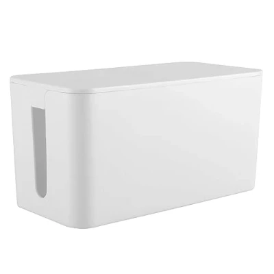Image of RICOO Cable Tidy Box, Z2301 W Ultimate Box Organiser and Extension Lead Cover, Wire for Safe Cord Management, Home Office, 23,5cm x 11,5cm 12cm, White