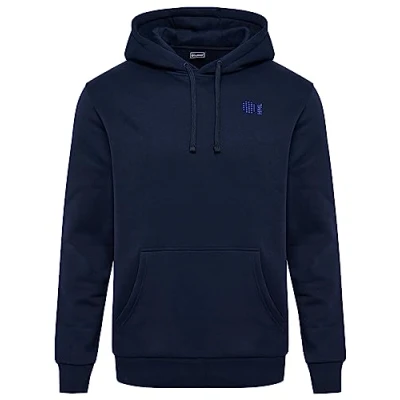 Image of hummel Men&#039;s Hmlcourt Cotton Hoodie Hooded Sweatshirt, Navy, S